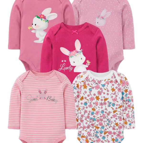 Set 5 bodys conejita pink